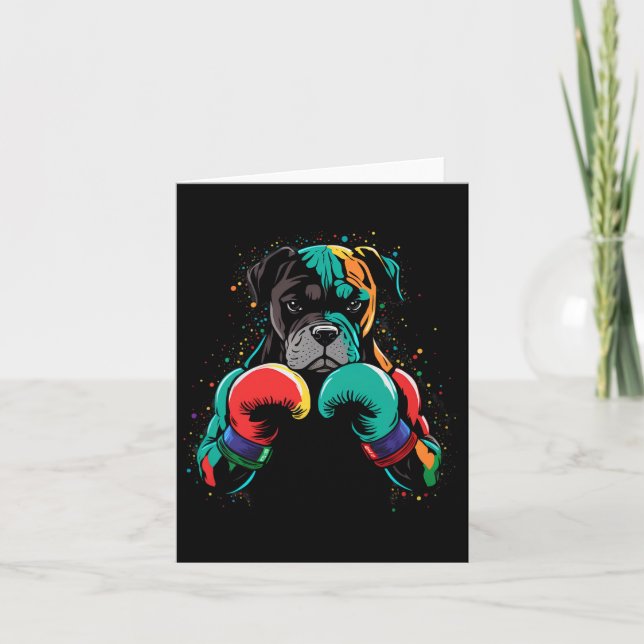 Funny Kickboxing oder Boxer Boxer Hund Männer Frau Karte (Vorderseite)