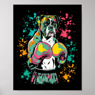 Funny Kickboxing oder Boxing Boxer Hund für Männer Poster