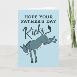 Funny Kicking Donkey Vatertag Card Karte