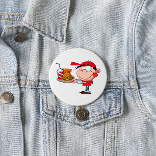 Funny Kid Fast Food Lover Burger, Fries und Drink Button