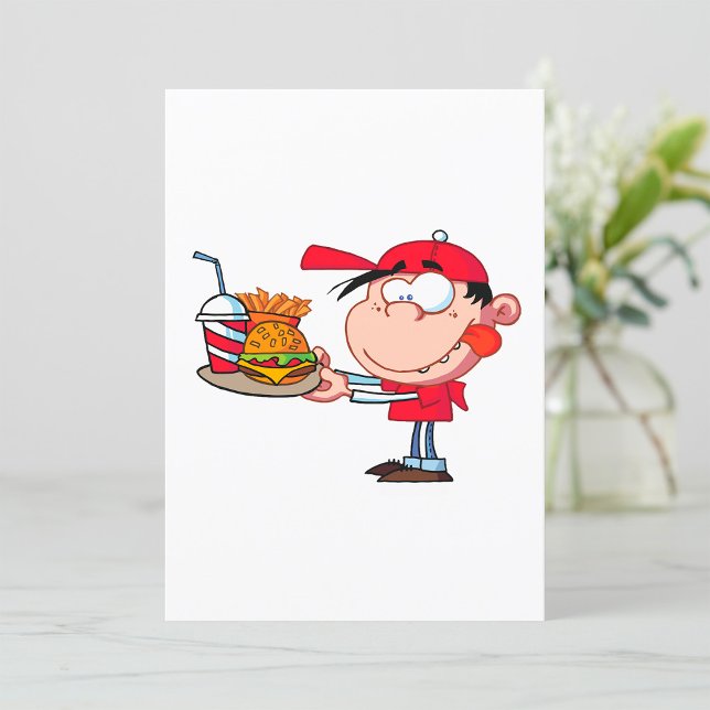 Funny Kid Fast Food Lover Burger, Fries und Drink Einladung (Von Creator hochgeladen)