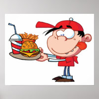 Funny Kid Fast Food Lover Burger, Fries und Drink