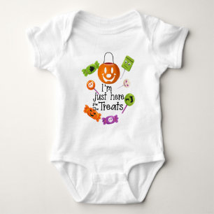 Funny Kid Halloween Pumpkin Candy Bucket Bodysuit Baby Strampler