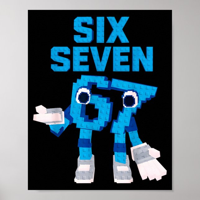 Funny Kid Meme Six Seven 6 7 Italian Brainrot Bruh Poster (Vorne)