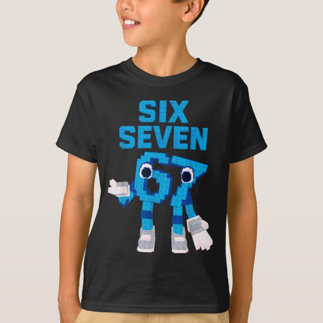 Funny Kid Meme Six Seven 6 7 Italian Brainrot Bruh T-Shirt (Vorderseite)