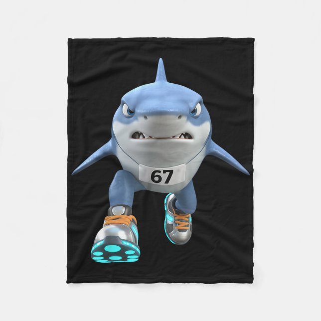 Funny Kids 67 Meme Tralalero Tralala Runner Italia Fleecedecke (Vorderseite)