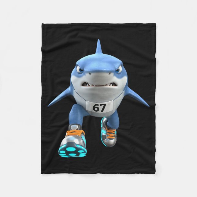 Funny Kids 67 Meme Tralalero Tralala Runner Italia Fleecedecke (Vorderseite)