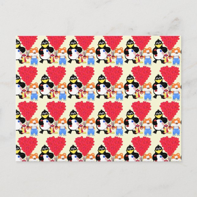 Funny kids Cartoon Valentines Feiertagspostkarte (Vorderseite)