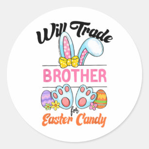 Funny Kids Egs wird Brother gegen Osterfutter taus Runder Aufkleber
