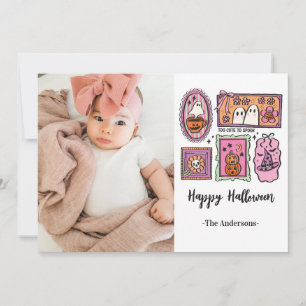 Funny Kids Foto Happy Halloween Feiertagskarte