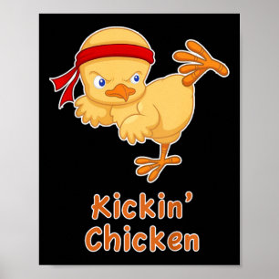 Funny Kids Karate Gift Youth Karate Kickin' Chicke Poster