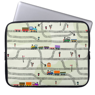 Funny kids nahtlose Musterbahn mit locomotiv Laptopschutzhülle