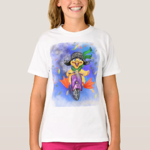 Funny Kids T - Shirt mit Yellow Duck Drivers Scoot