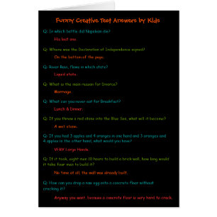 Funny Kids Test Ansers Card zu senden ein Lächeln
