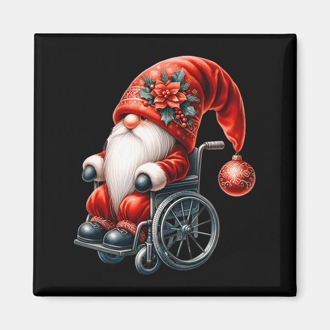 Funny Kids Wheelchair Santa Graphic For Men Christ Magnet (Vorne)