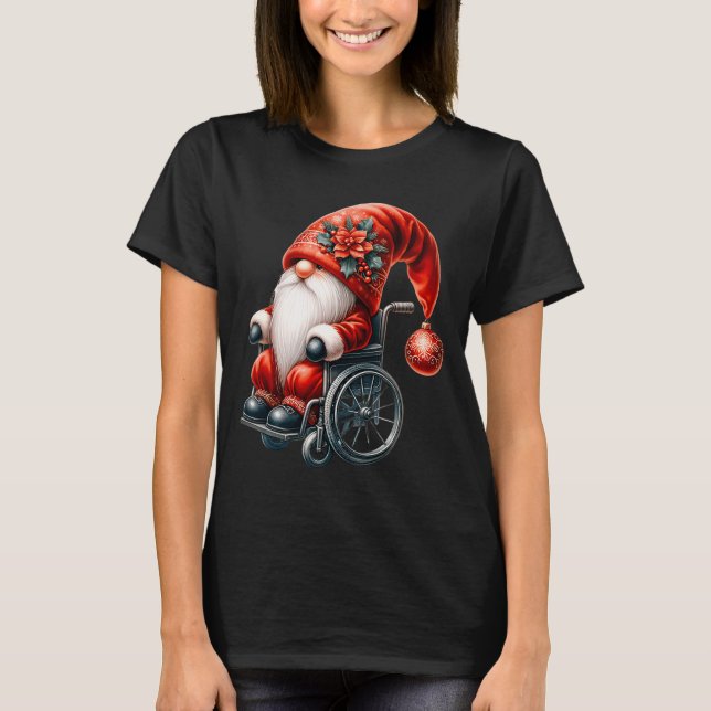 Funny Kids Wheelchair Santa Graphic For Men Christ T-Shirt (Vorderseite)