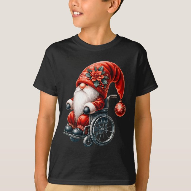 Funny Kids Wheelchair Santa Graphic For Men Christ T-Shirt (Vorderseite)