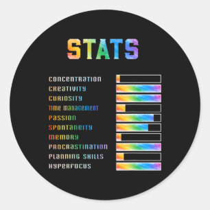 Funny Kids with Adhd Stats Neurodiversity adhd Awa Runder Aufkleber