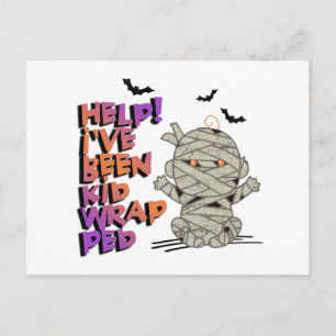 Funny Kidwrapped Mummy Baby Orange ID683 Postkarte