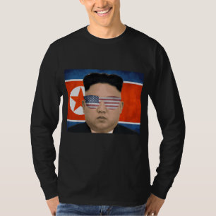 Funny Kim Jong Un American Sunglasses 4. Juli Nor T-Shirt