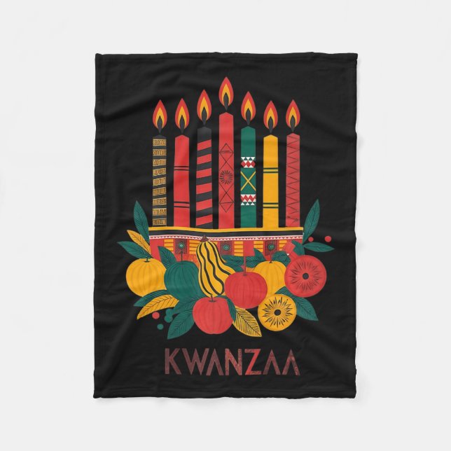 Funny Kinara Seven Candles Kwanzaa Feier 1 Fleecedecke (Vorderseite)