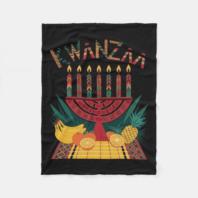 Funny Kinara Seven Candles Kwanzaa Feier 1 Fleecedecke (Vorderseite)