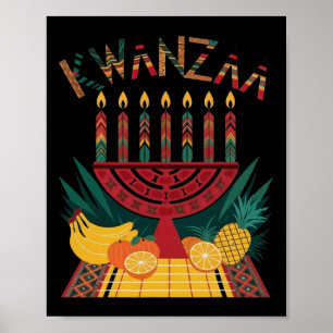 Funny Kinara Seven Candles Kwanzaa Feier 1 Poster