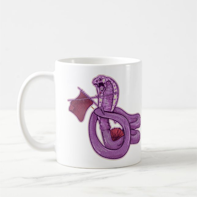 Funny King Cobra Snake Rock Knitting Kaffeetasse (Links)