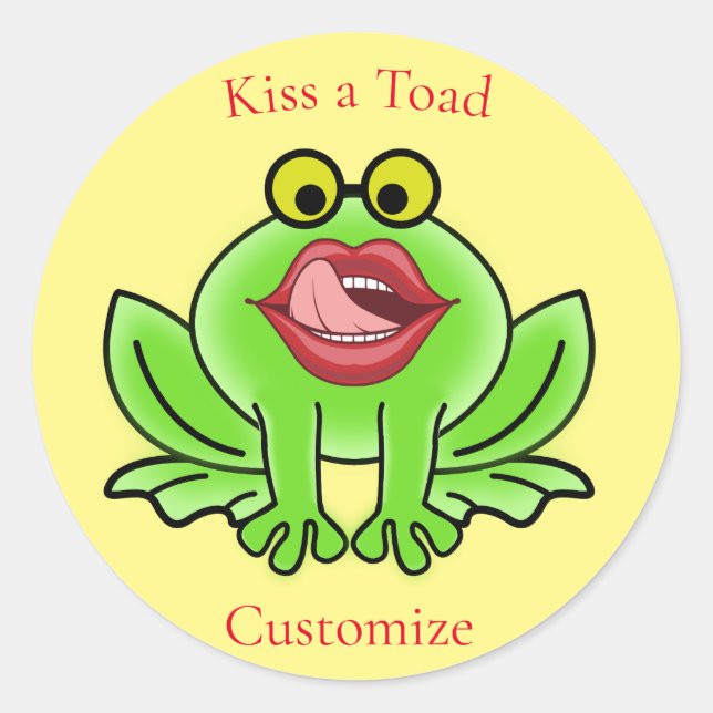 Funny Kiss A Toad Thunder_Cove Runder Aufkleber (Vorderseite)