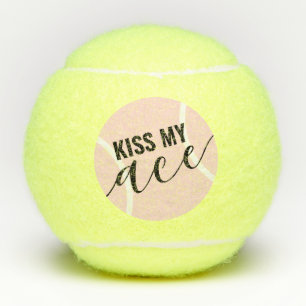 Funny Kiss My Ace Pink Girly Tennisbälle