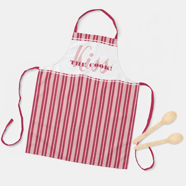 Funny Kiss The Cook Modern Spaß Magenta Rosa Schürze (Funny Kiss The Cook Modern Humor Magenta Red Pink Apron)