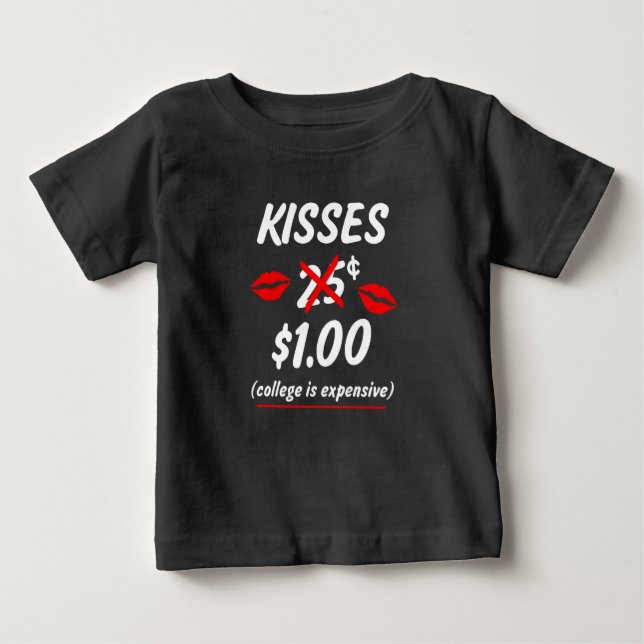 Funny Kisses Baby Valentine's Day Shirt (Vorderseite)