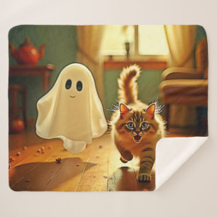 Funny Kitten Spooky Friend Design Sherpadecke