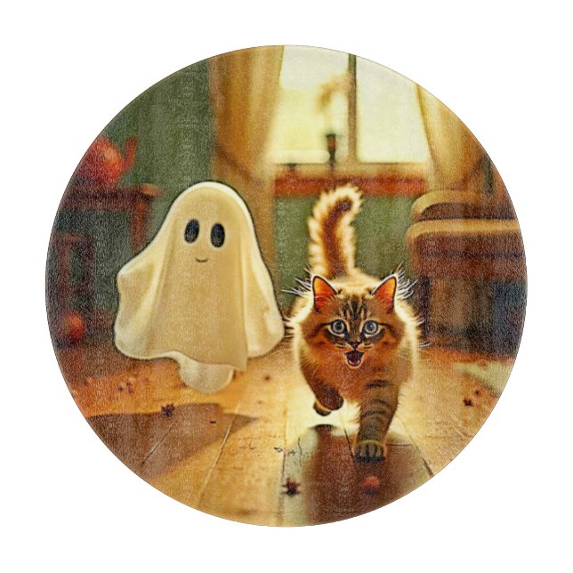 Funny Kitten Spooky Friend Schneidebrett (Vorderseite)