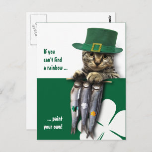 Funny Kitten St. Patrick's Day Custom Postkarte