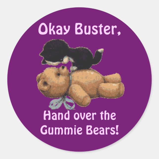 Funny Kitten & Teddy Bear Stickers (Vorderseite)