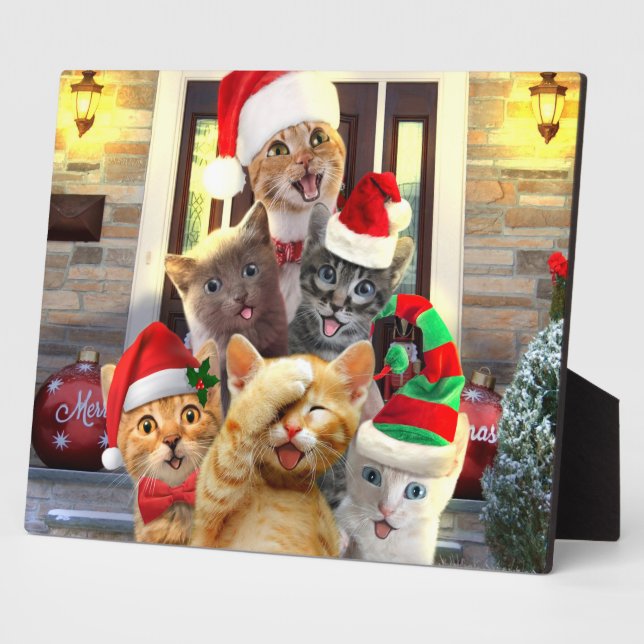 Funny kittens in Christmas Day Fotoplatte (Seite)