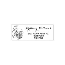 Funny Kitty Art Winking Persian Cat Rücksendeadres Permastempel