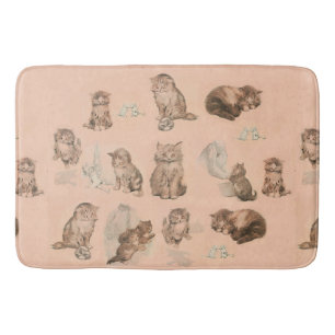 FUNNY KITTY CAT STORIES IN PINK BADEMATTE