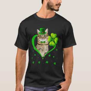 Funny Kitty Kleeblatt Cat Kitten Lover St Patrick' T-Shirt