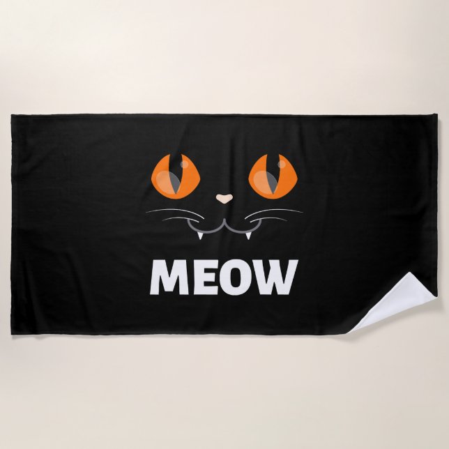 Funny Kitty Shirt Meow Cat Shirt Meow Kitty Strandtuch (Vorderseite)