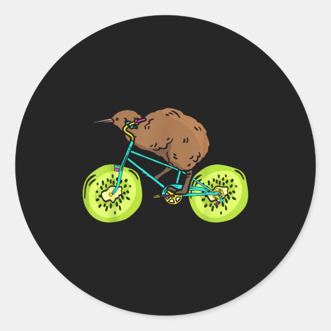Funny Kiwi Biker Cycling Gift New Zealand  Runder Aufkleber (Vorderseite)