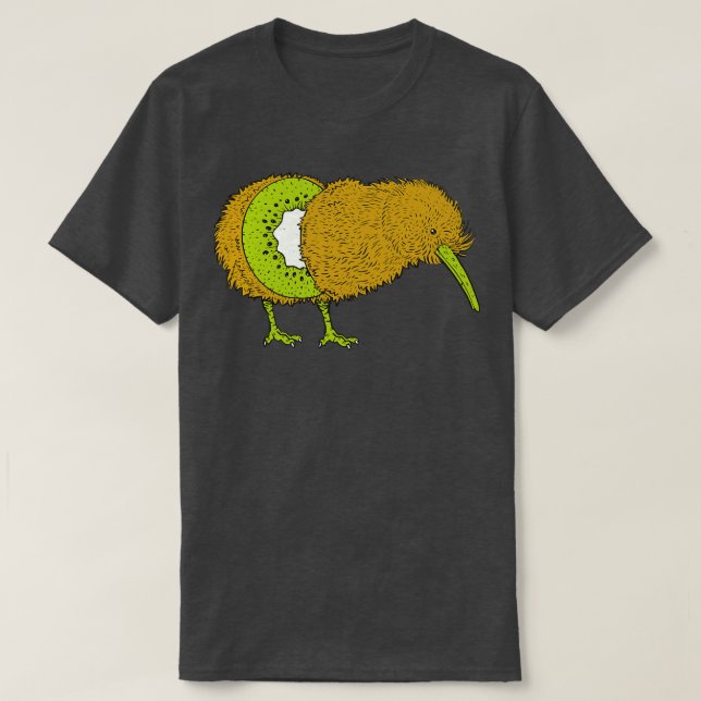 Funny Kiwi Bird Illustration Kiwi Fruit Kiwi Bird T-Shirt (Design vorne)