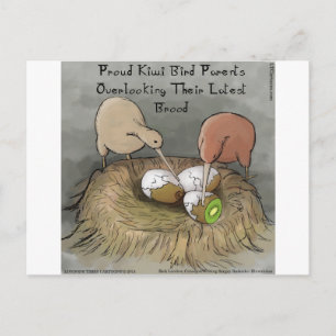 Funny Kiwi Vögel geben ihre Früchte ab Postkarte
