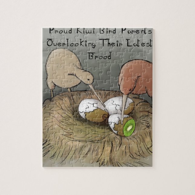 Funny Kiwi Vögel geben ihre Früchte ab Puzzle (Vertikal)