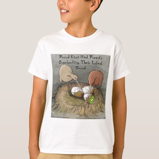 Funny Kiwi Vögel geben ihre Früchte ab T-Shirt (Vorderseite)