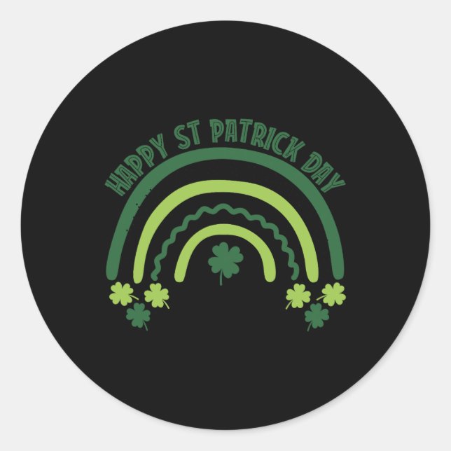 Funny Kleeblatt Breast Rainbow Irish St Patricks D Runder Aufkleber (Vorderseite)