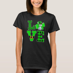Funny Kleeblatt Grüne Karierte Liebe Mule St Patri T-Shirt