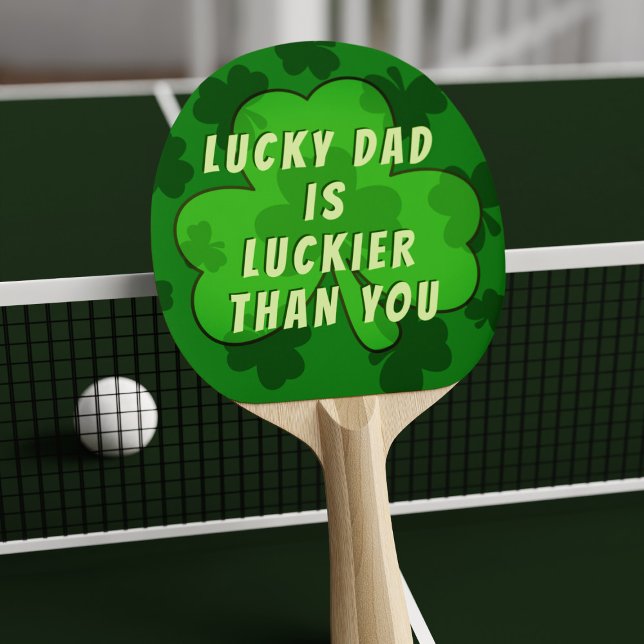 Funny Kleeblatt St Patrick's Day Ping Pong Paddle Tischtennis Schläger (Have the luck of the Irish with this fun shamrock ping pong paddle)