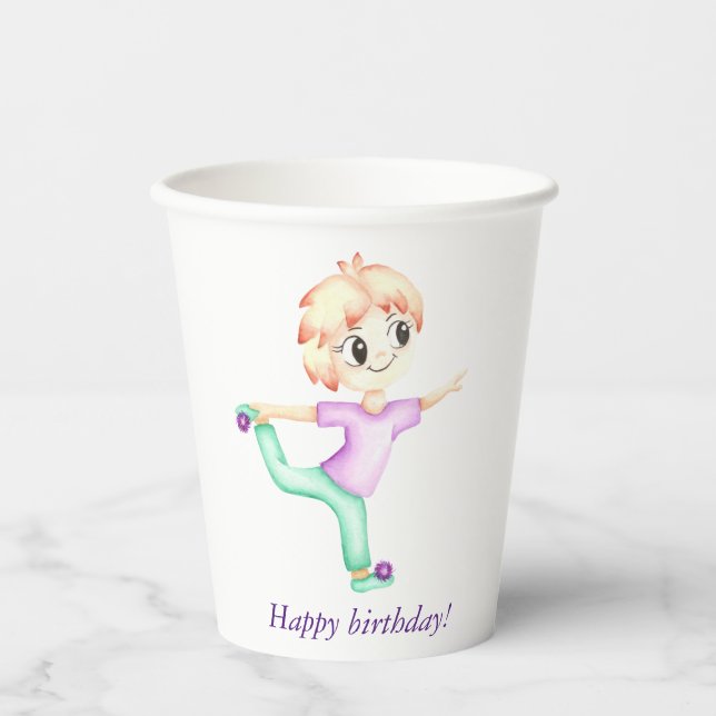 Funny kleiner Ingwerjunge Sportler Pappbecher (Vorderseite)